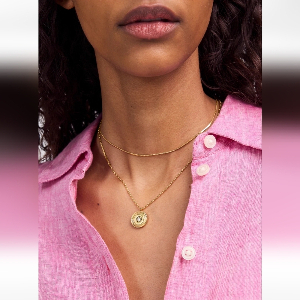 Madewell Two-Pack Coin Necklace Set In Antique Gold - Picture 2 of 5